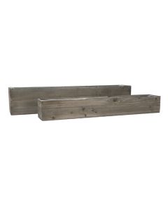 Wood Rectangle Planter Box w/ Zinc Liner Natural Wholesale Package