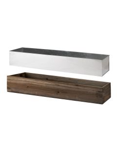 wood planter with zinc liner