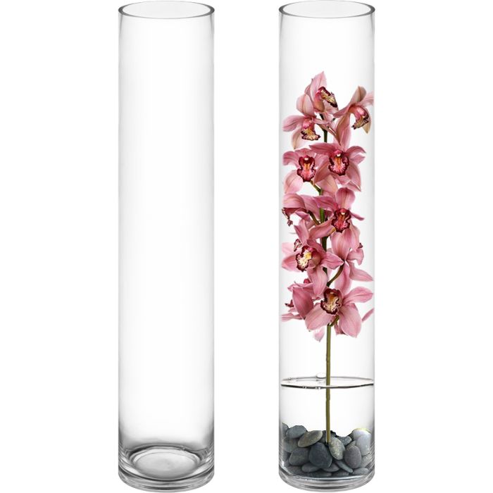 Glass Cylinder Vase. H-28 D-5