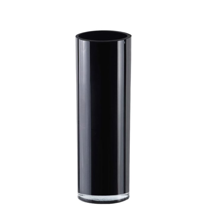 black glass cylinder vases