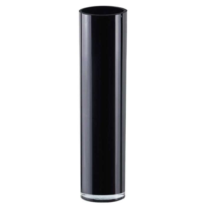 BLACK GLASS CYLINDER VASES