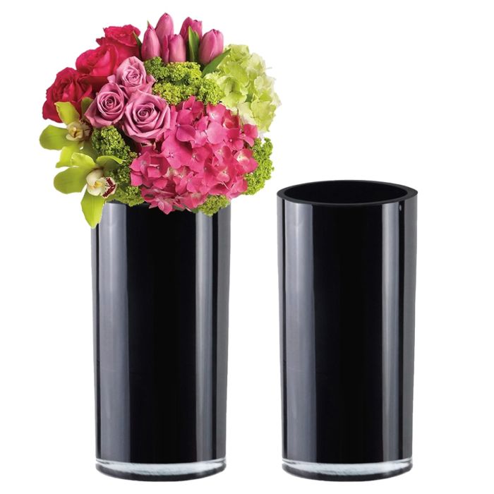 black glass cylinder vases wholesale