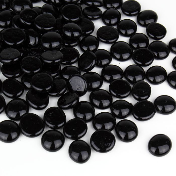 glass vase filler flat aquarium gem stones black