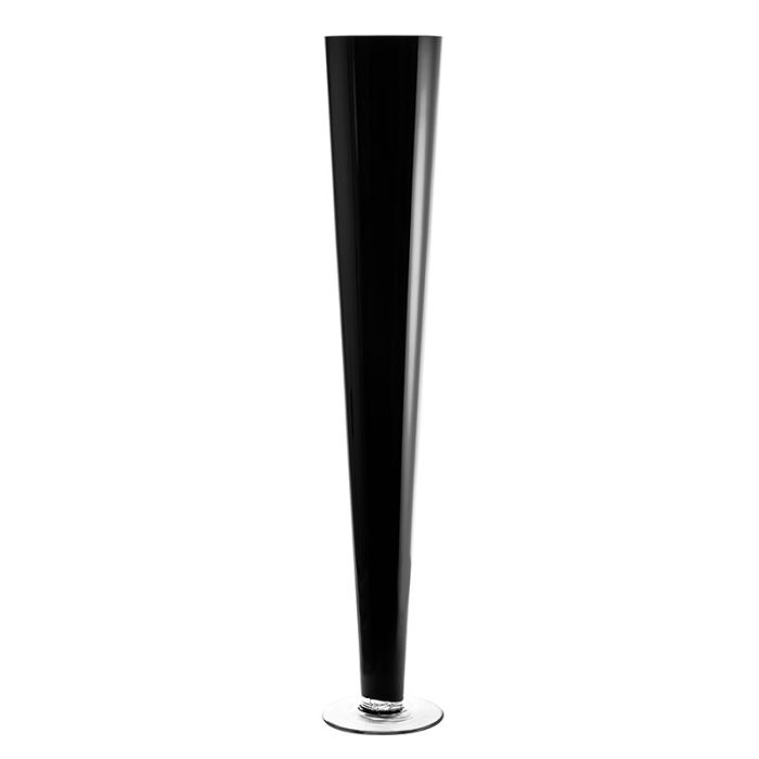 Black Glass Trumpet Vase 32 inch Wholesale Pack