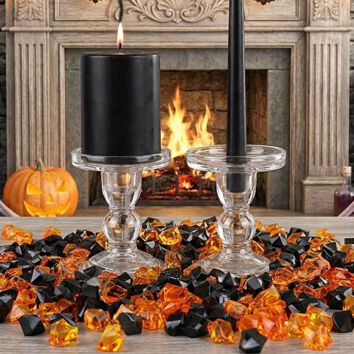 black orange acrylic rocks