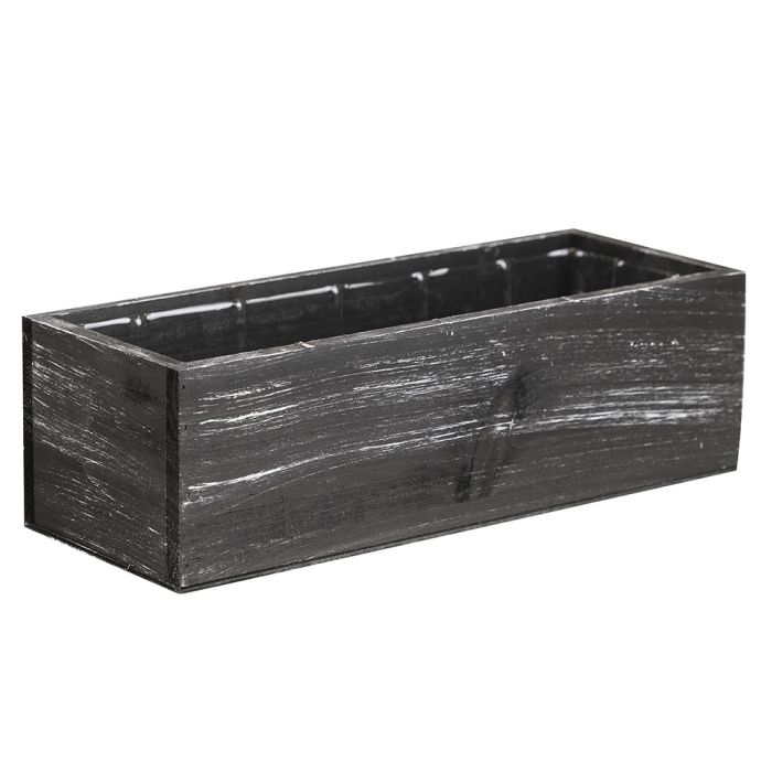 black rectangle wood planter box