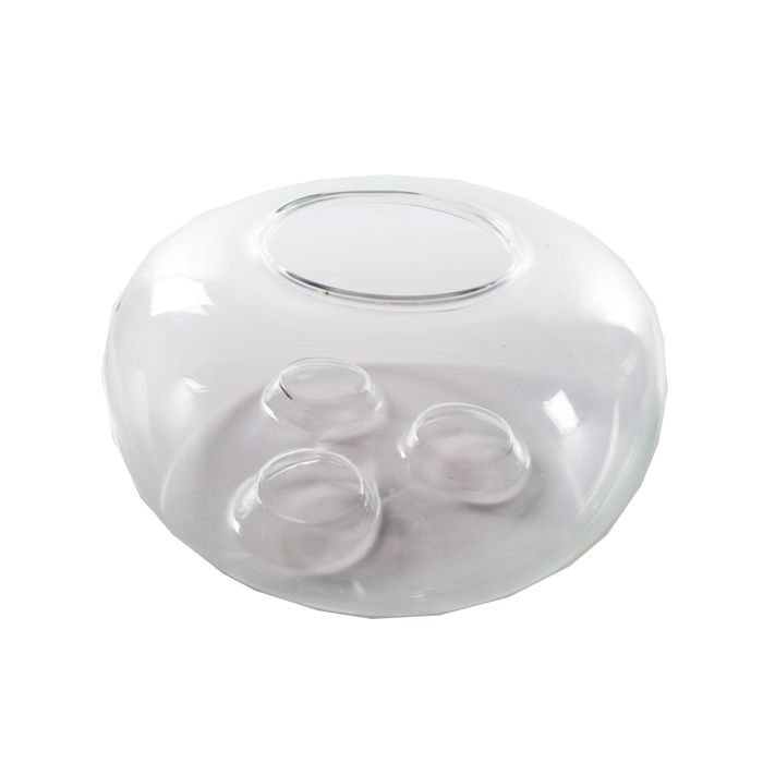 Mini Flat Sphere Habitat Terrarium Tea Light Holder Duo Use H-4.5" x 7.5"