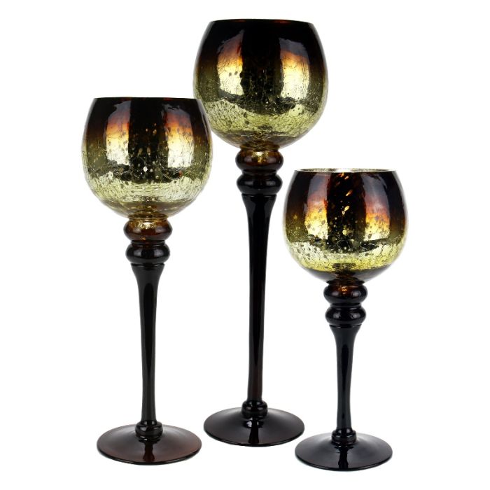 long stemmed mercury glass candle holder
