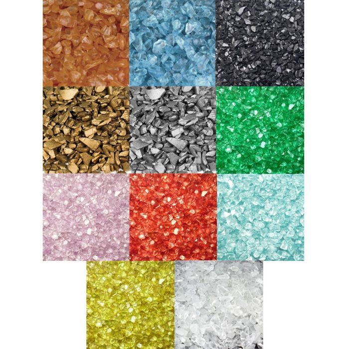 Colored Crushed 0.2" Glass Gravel Vase Fillers  (7 Color Options)