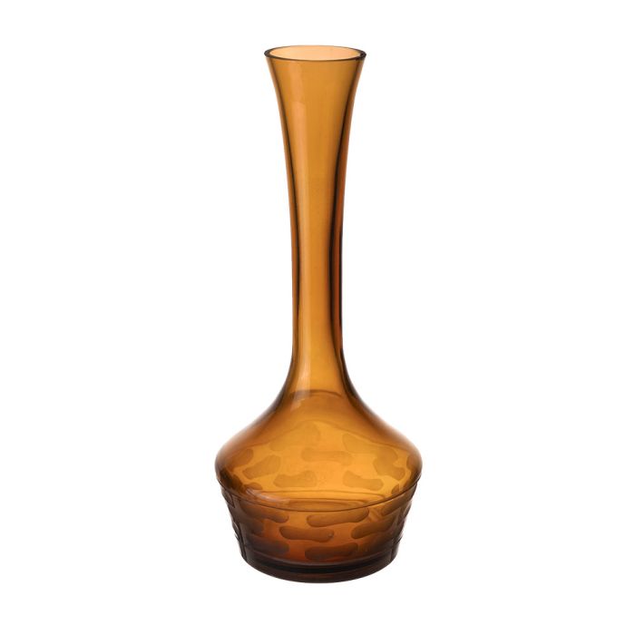 Long Neck Amber Orange H-14" D-2.5" Decorative Vase