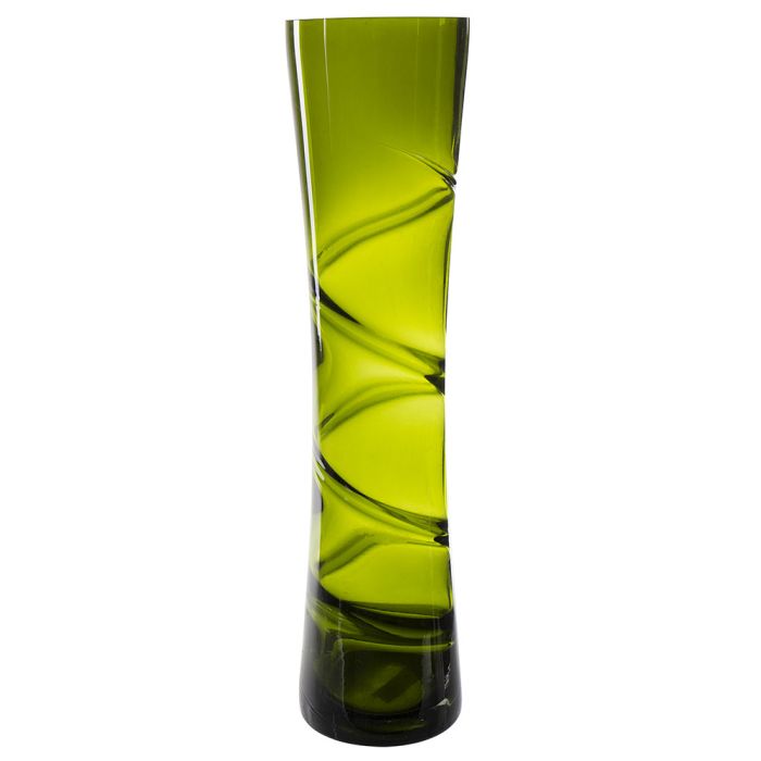 green swirl spiral glass vases