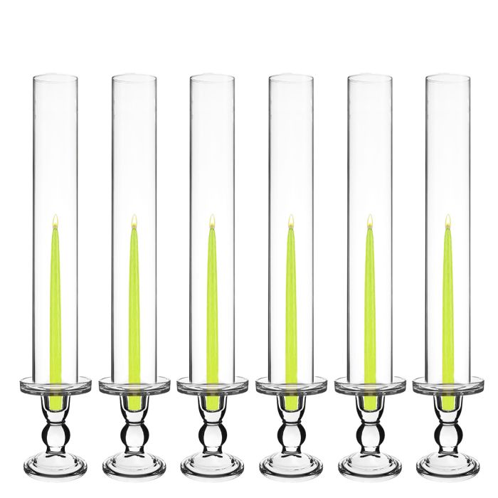 glass pedestal pillar candlestick taper candle holder