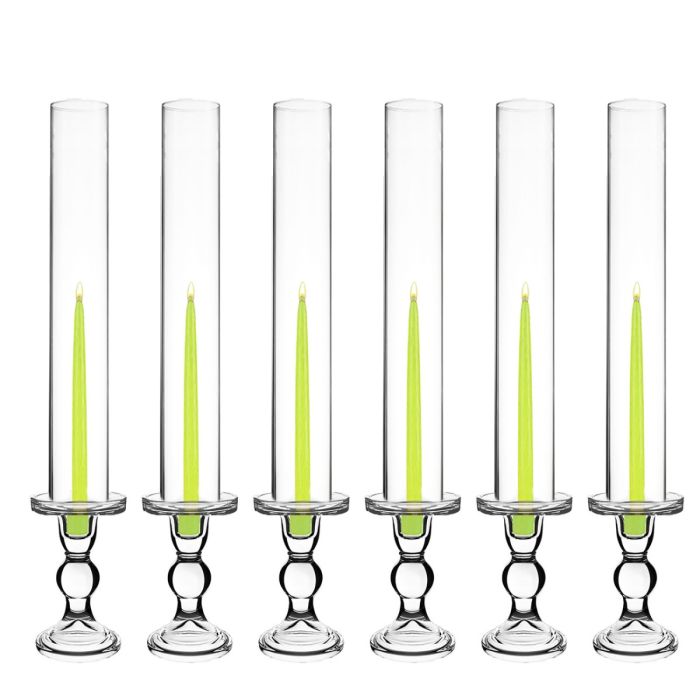 glass pedestal pillar candlestick taper candle holder