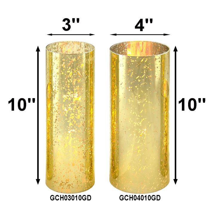 Open End Hurricane. Gold Flecked Candle Lamp Shade Cover (2 Sizes Available)