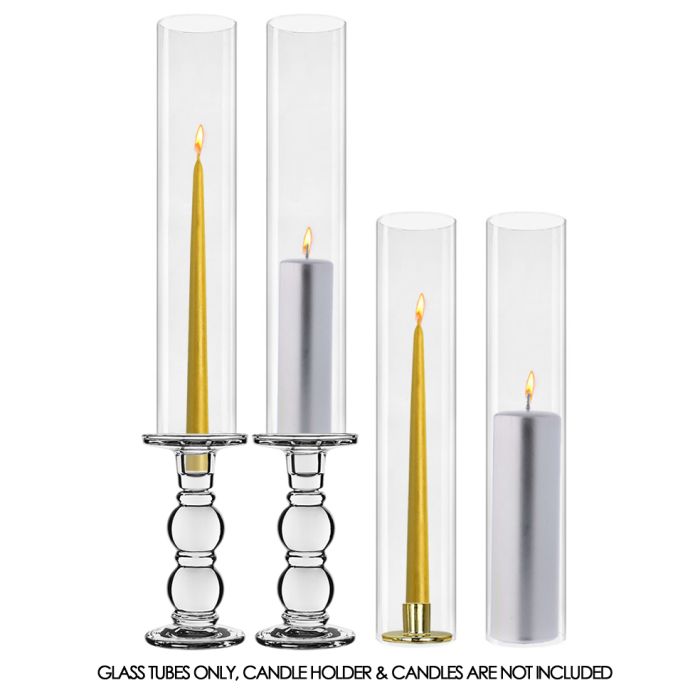Hurricanes Candle Shade Chimney Tubes. D-3" H-16", Pack of 18 pcs 