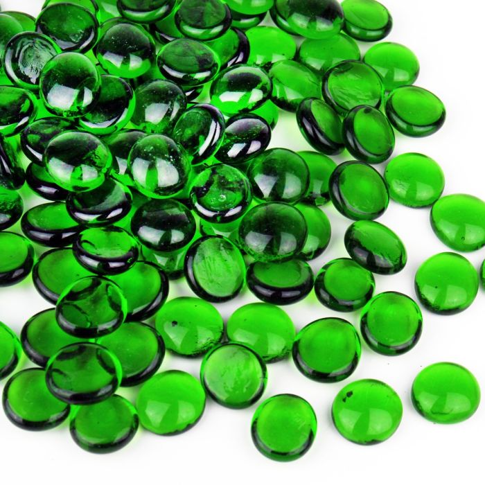 glass vase filler flat aquarium gem stones green