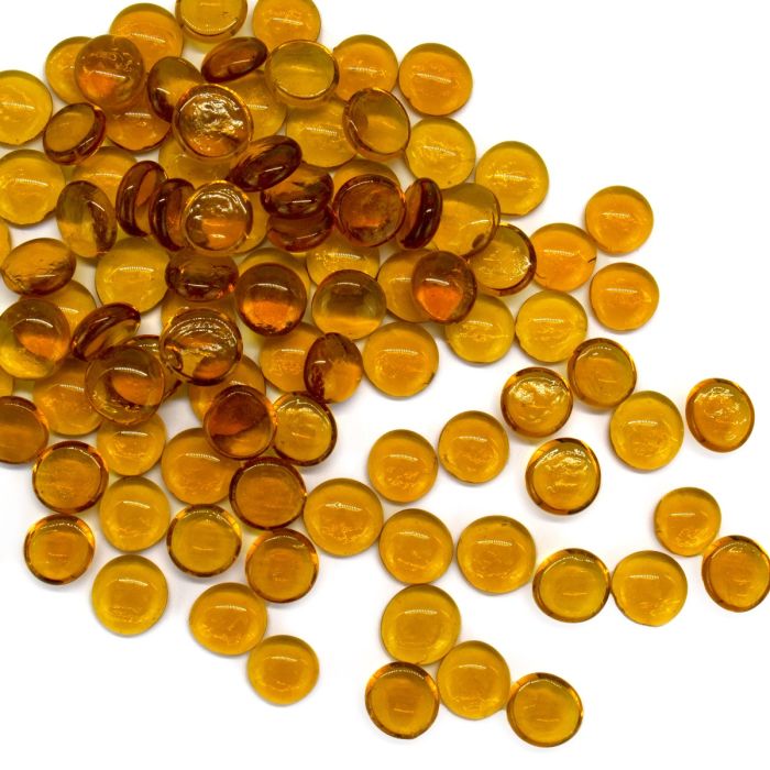 28 Lbs Amber Glass Gemstone Beads, Home Decor Vase Filler 3/4" 