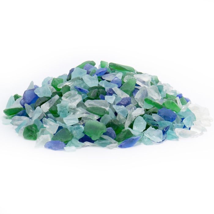 Vase Filler Frosted Sea Glass 0.5" - 1" Crushed Aquarium Glass (4 Color Choices) Pack of 28 & 48 LBS