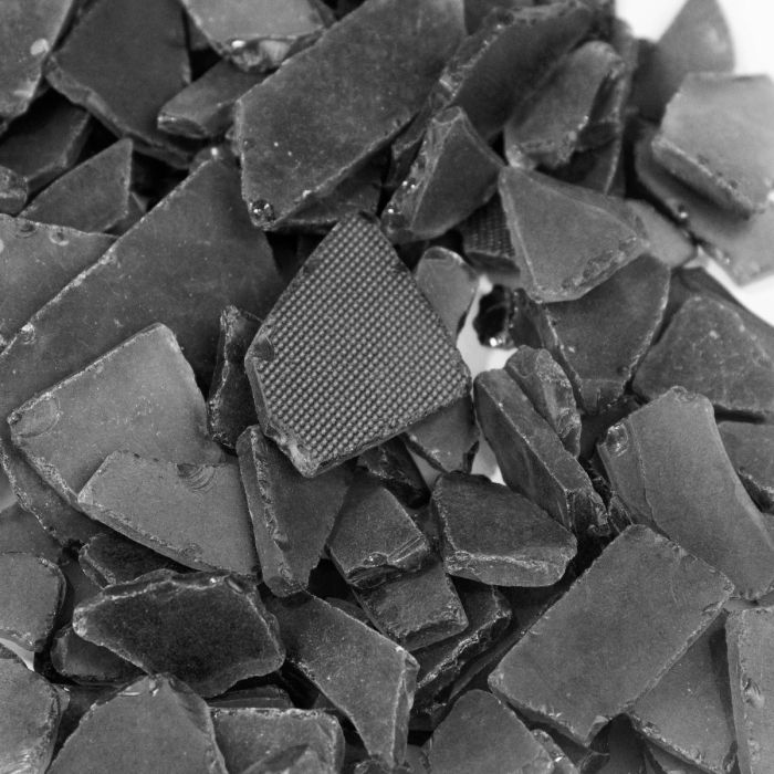 25 lbs Sea Glass Flat Vase Filler Black 0.25" - 2.8"