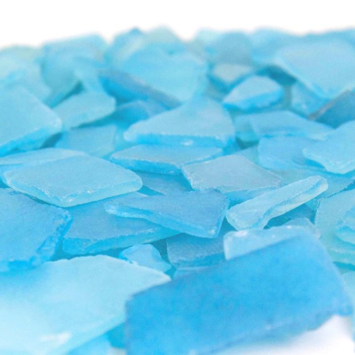 25 lbs Sea Glass Flat Vase Filler Turquoise Blue 0.25" - 2.8" (Multiple Packing)