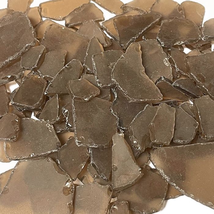 25 lbs Sea Glass Flat Vase Filler Champagne 0.25" - 2.8" (Multiple Packing)