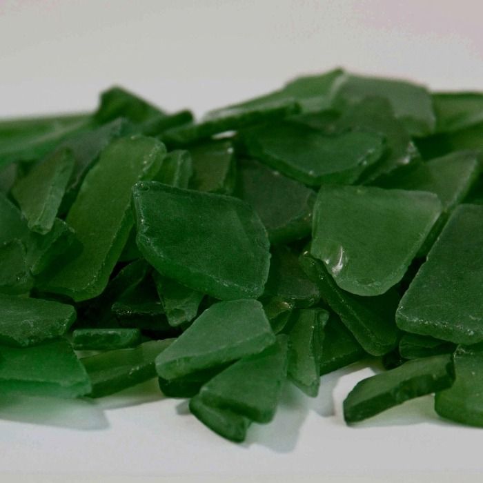 25 lbs Sea Glass Flat Vase Filler Green 0.25" - 2.8" (Multiple Packing) 