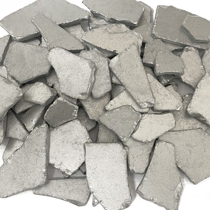 25 lbs Sea Glass Flat Vase Filler Silver 0.25" - 2.8" (Multiple Packing)