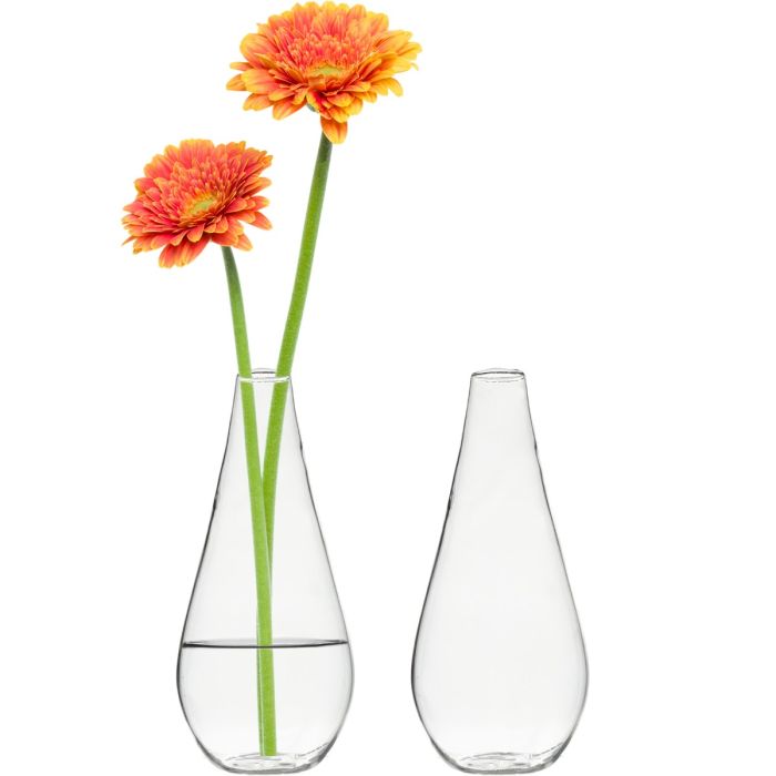 5.5" H glass tear drop bud vases