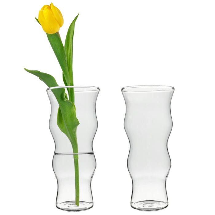 Height 5.5" glass wavy bud vases