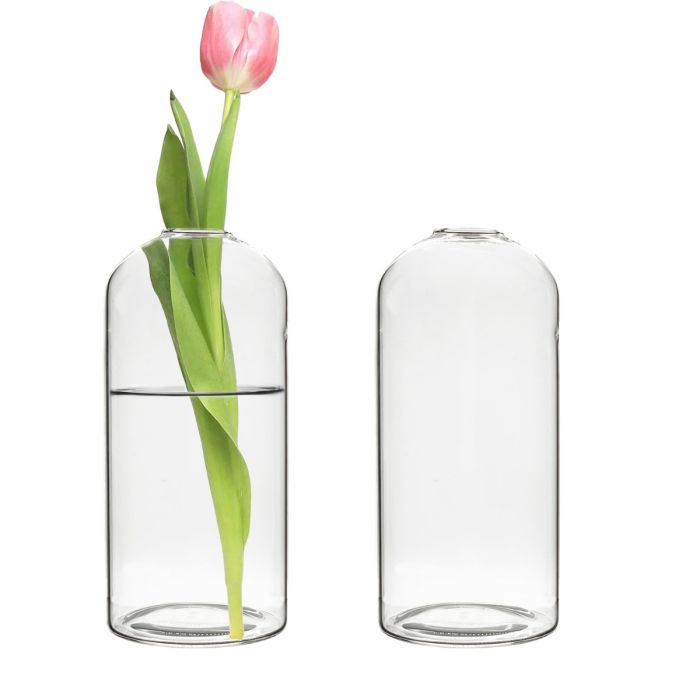 H-5.5" W-2.5" Glass Dome Bullet Bud Vase