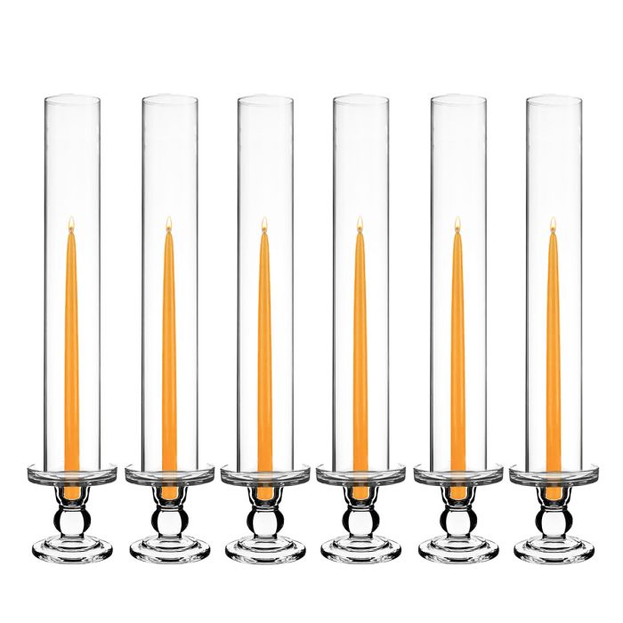 glass hurricane chimney and candle holder