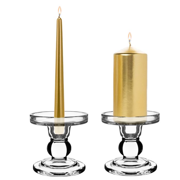 glass pedestal pillar candlestick taper candle holder