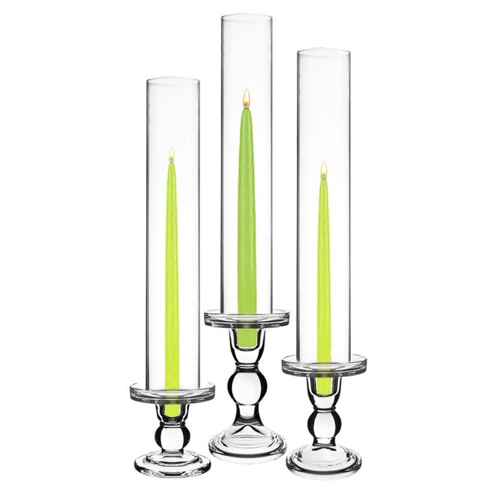 glass pedestal pillar candlestick taper candle holder