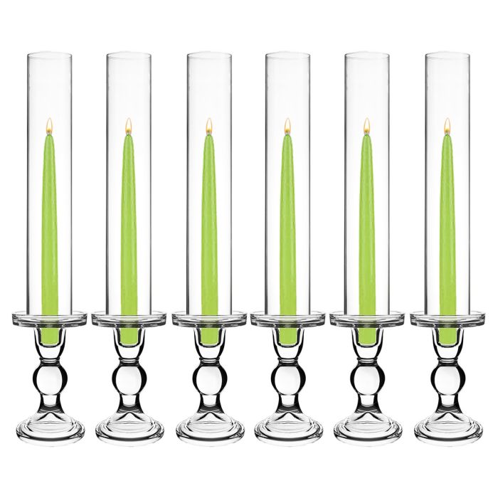 glass pedestal pillar candlestick taper candle holder