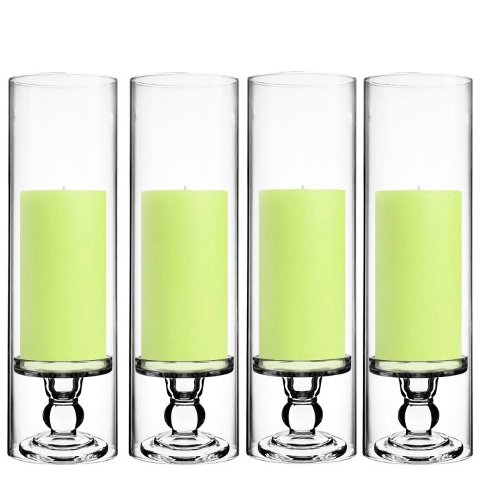 glass pedestal pillar candlestick taper candle holder