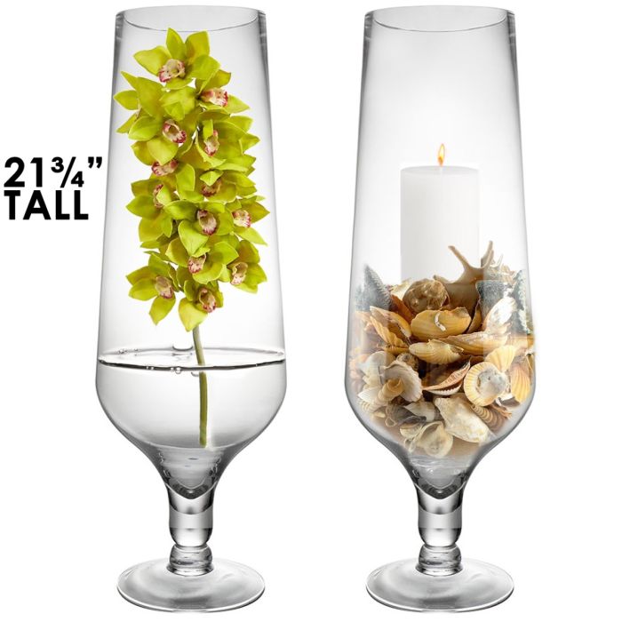 large glass pedestal candle holder with stem wholesale