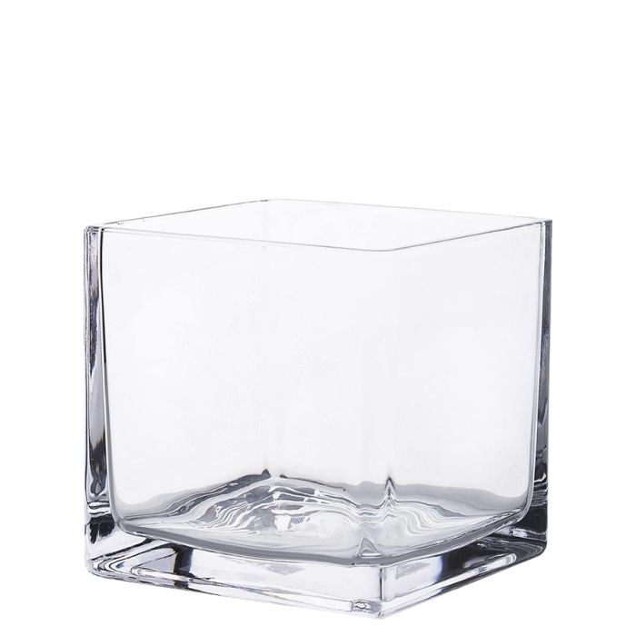 4 inches glass square cube vases