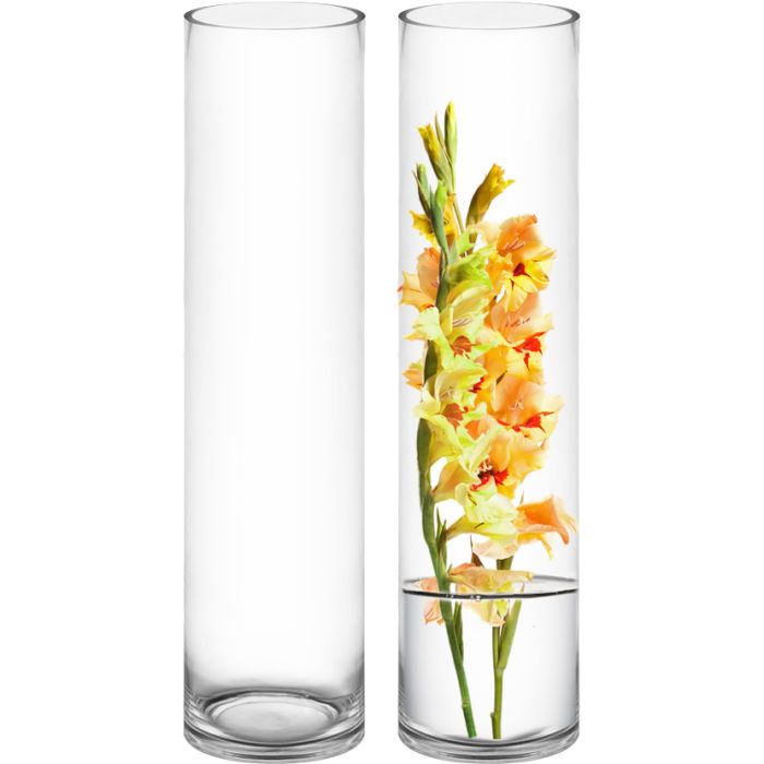 glass cylinder vases 26 inches and 6 inches diameter