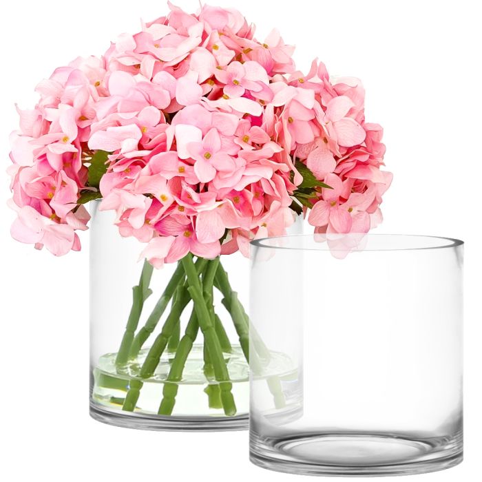 8 inches glass cylinder vases
