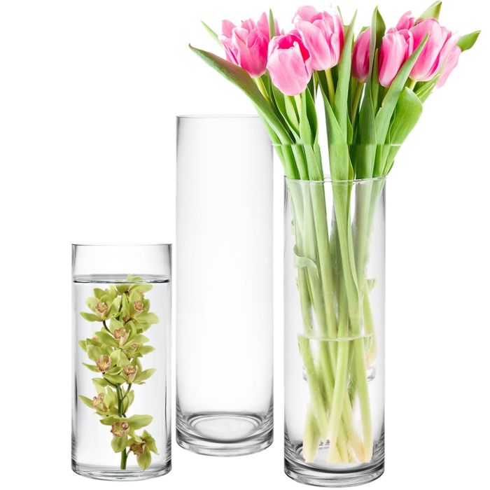 glass cylinder vases set of 3