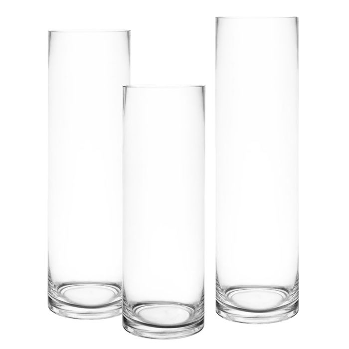 glass cylinder vases set of 3