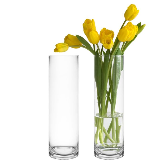 glass cylinder vases 14" x 4" wide