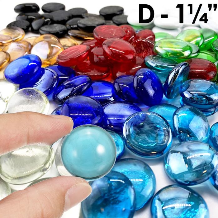 28 lbs Glass 1.25" Large Gemstone Beads (Multiple Color Options)