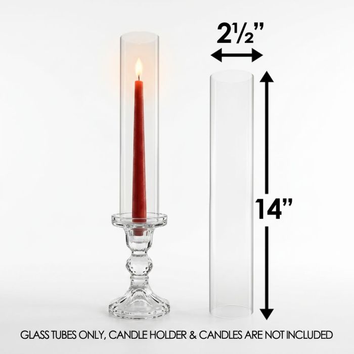 glass candle holder open ended hurricane chimney shades tubes