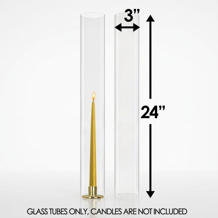 glass bottomless candle holder tubes chimney