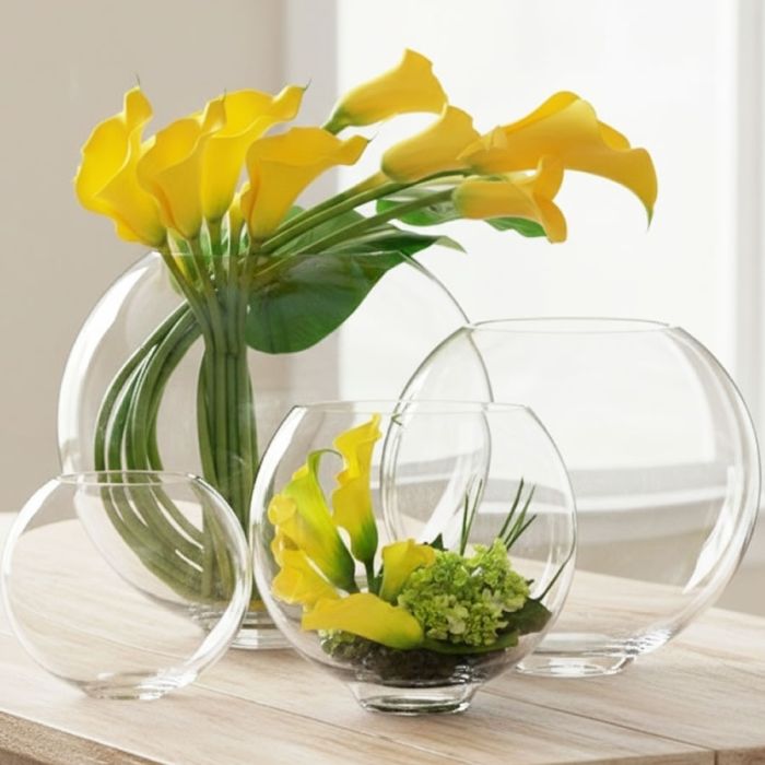glass moon shape vases