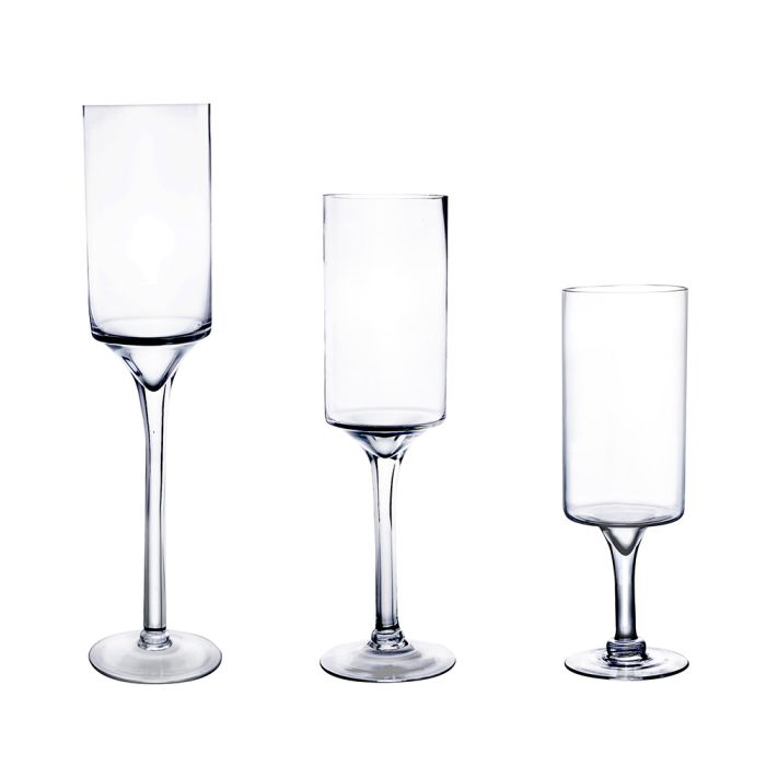 Long Stem large glass candle holder