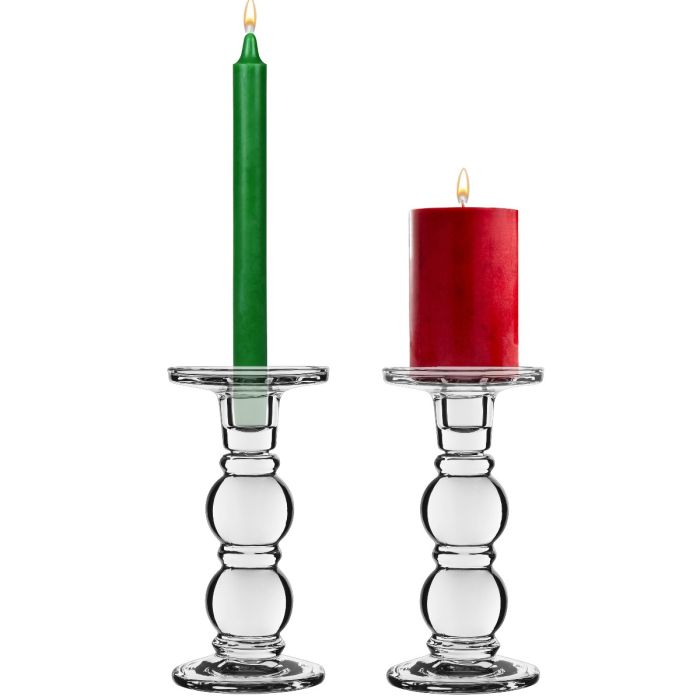 glass pillar and taper candle holders