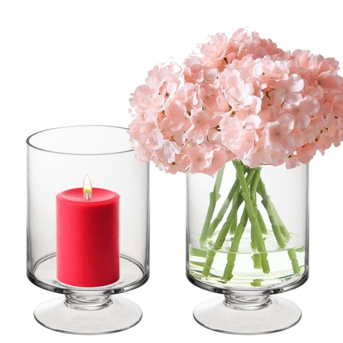 8 inches pedestal glass stem candle holder