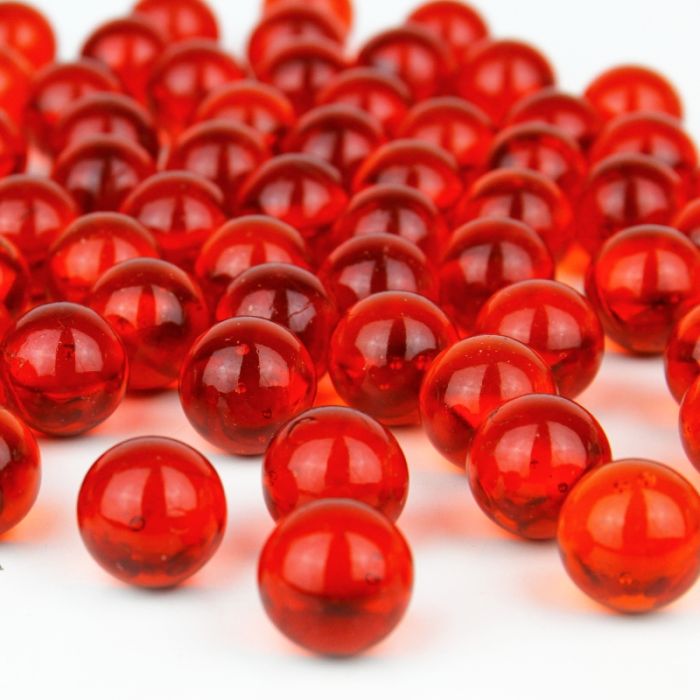 28 lbs Vase Filler Glass Round 0.6" Marble Red